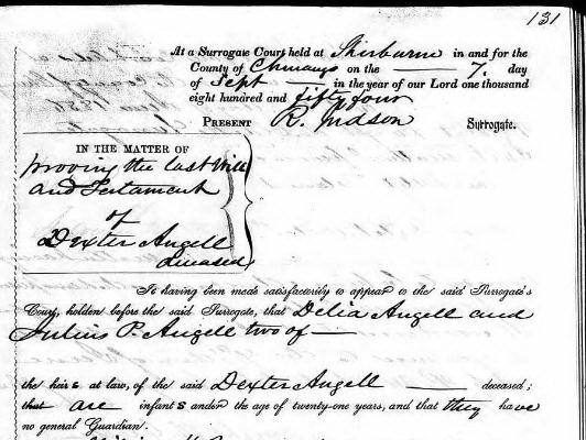 Angell, Delia heir at 15