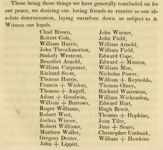 Providence agreement 1640