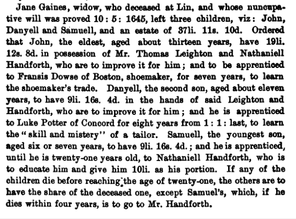 Gaines, Jane will 1645