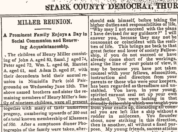 Miller family reunion 1898