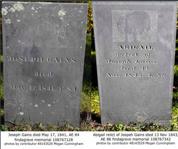 Gaines, Joseph and Abigail Tubbs headstone