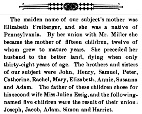 Miller, Wm bio with mom